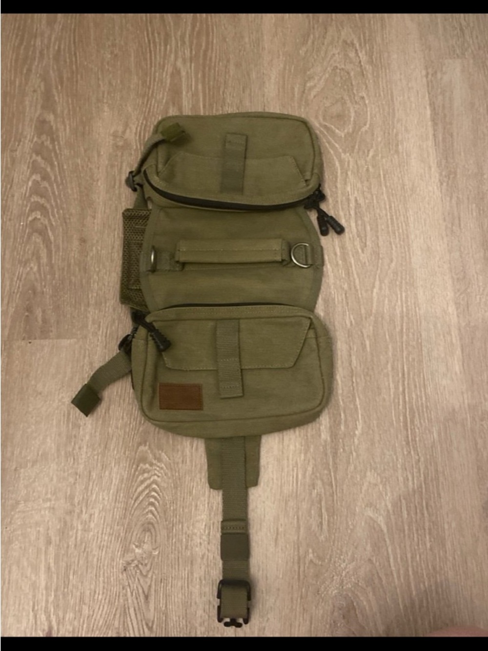 Olive Green Tactical Waist Pack/ dog walking hiking bag